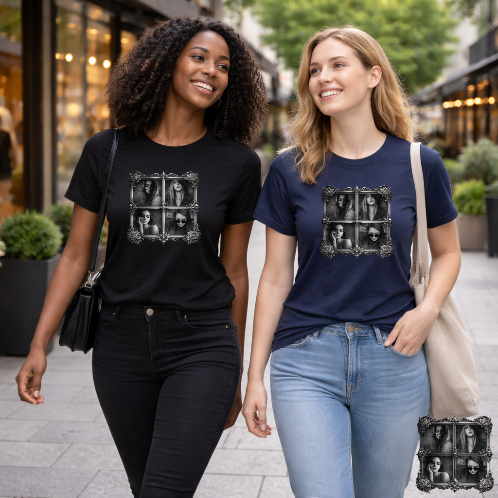 Framed Silence Portrait T-Shirt | Eco-Limited