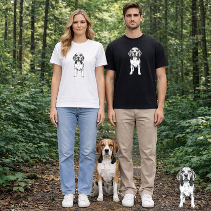 Beagle Sketch Minimal Art T-Shirt | Eco-Limited