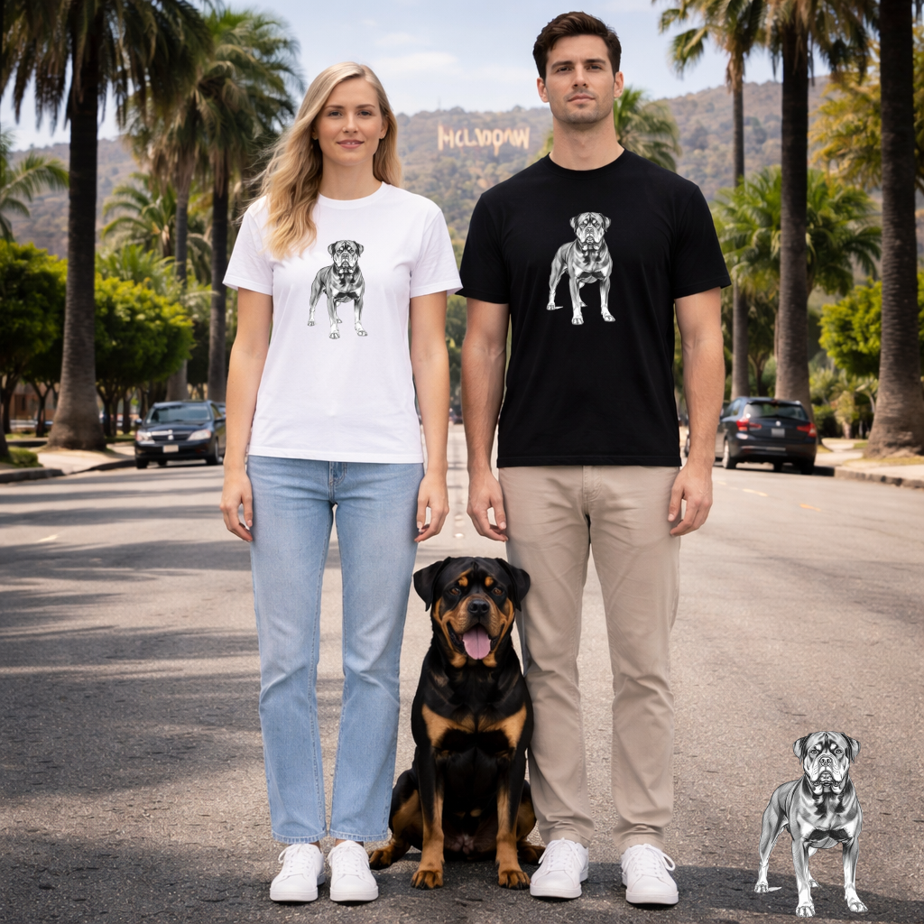 Rottweiler Sketch Minimal Art T-Shirt | Eco-Limited