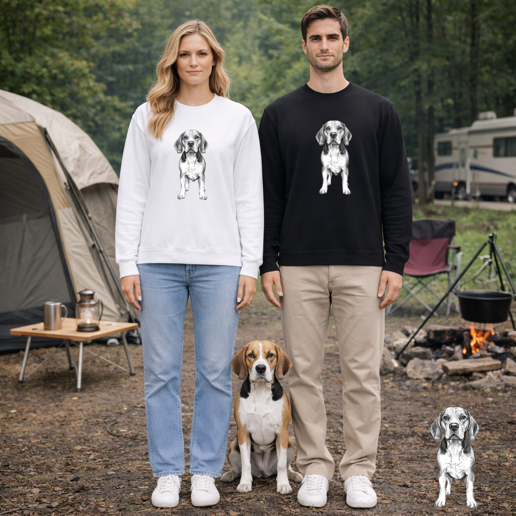 Beagle Sketch Minimal Art Sweatshirt | Eco-Limited