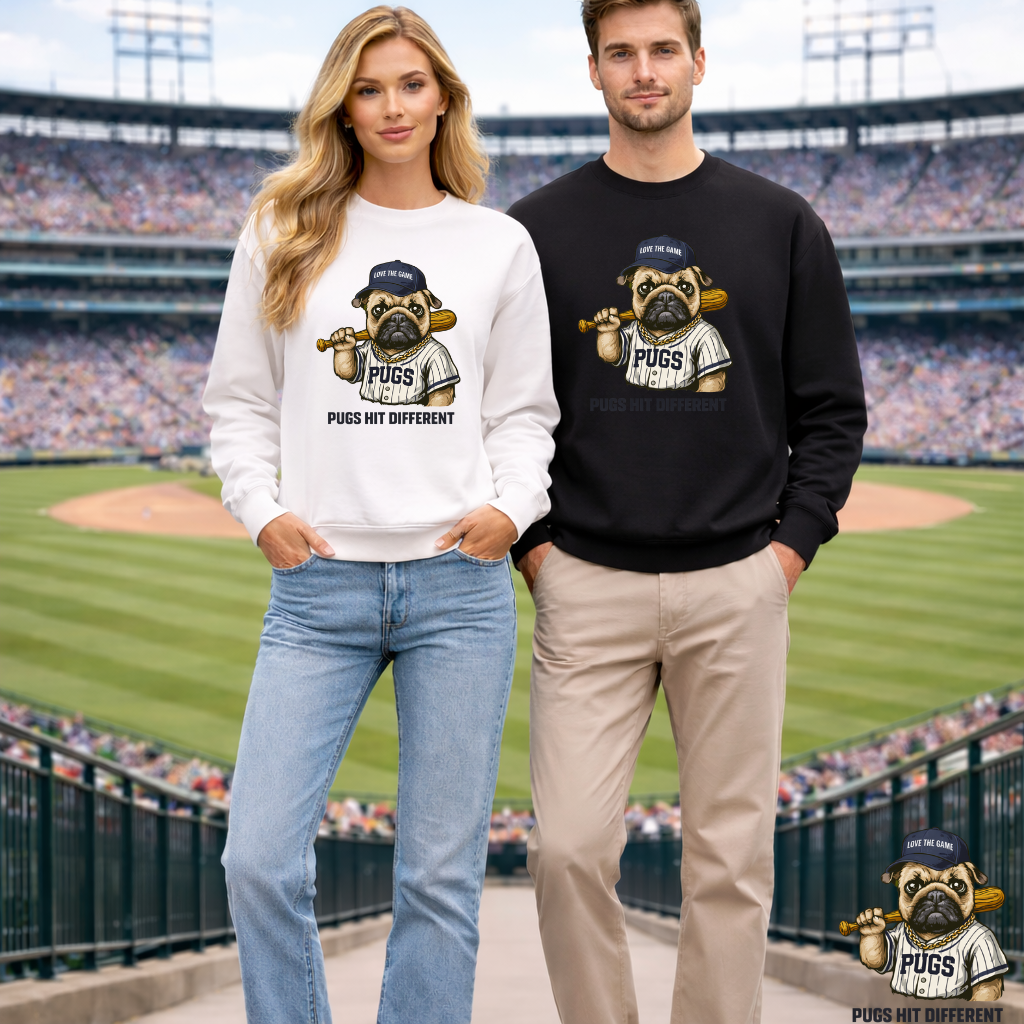 Pugs Hit Different Graphic Sweater | Eco-Limited