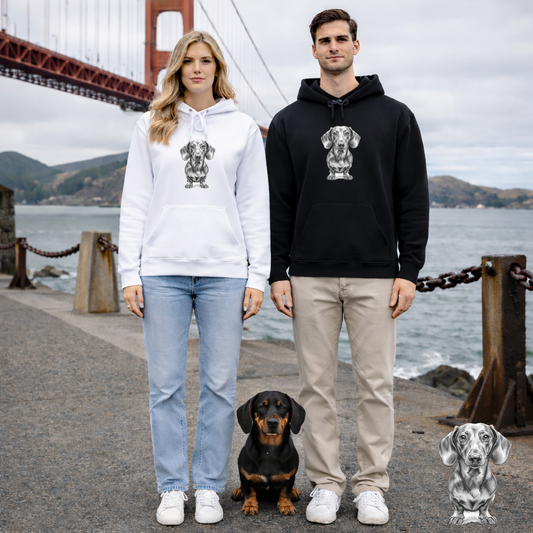 Dachshund Sketch Minimal Art Hoodie | Eco-Limited