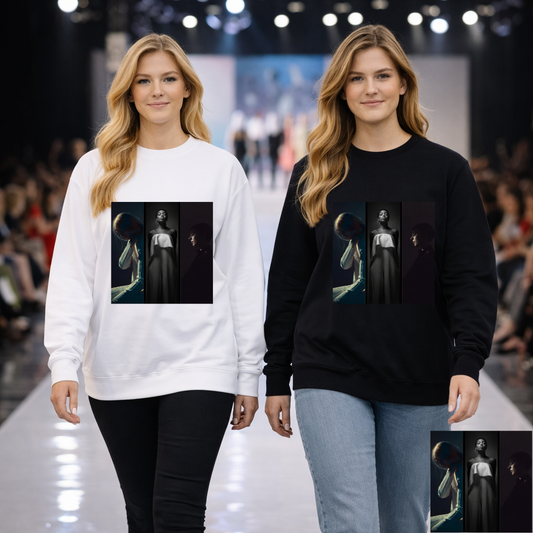 Moody Portrait Triptych Graphic Sweatshirt | Eco-Limited