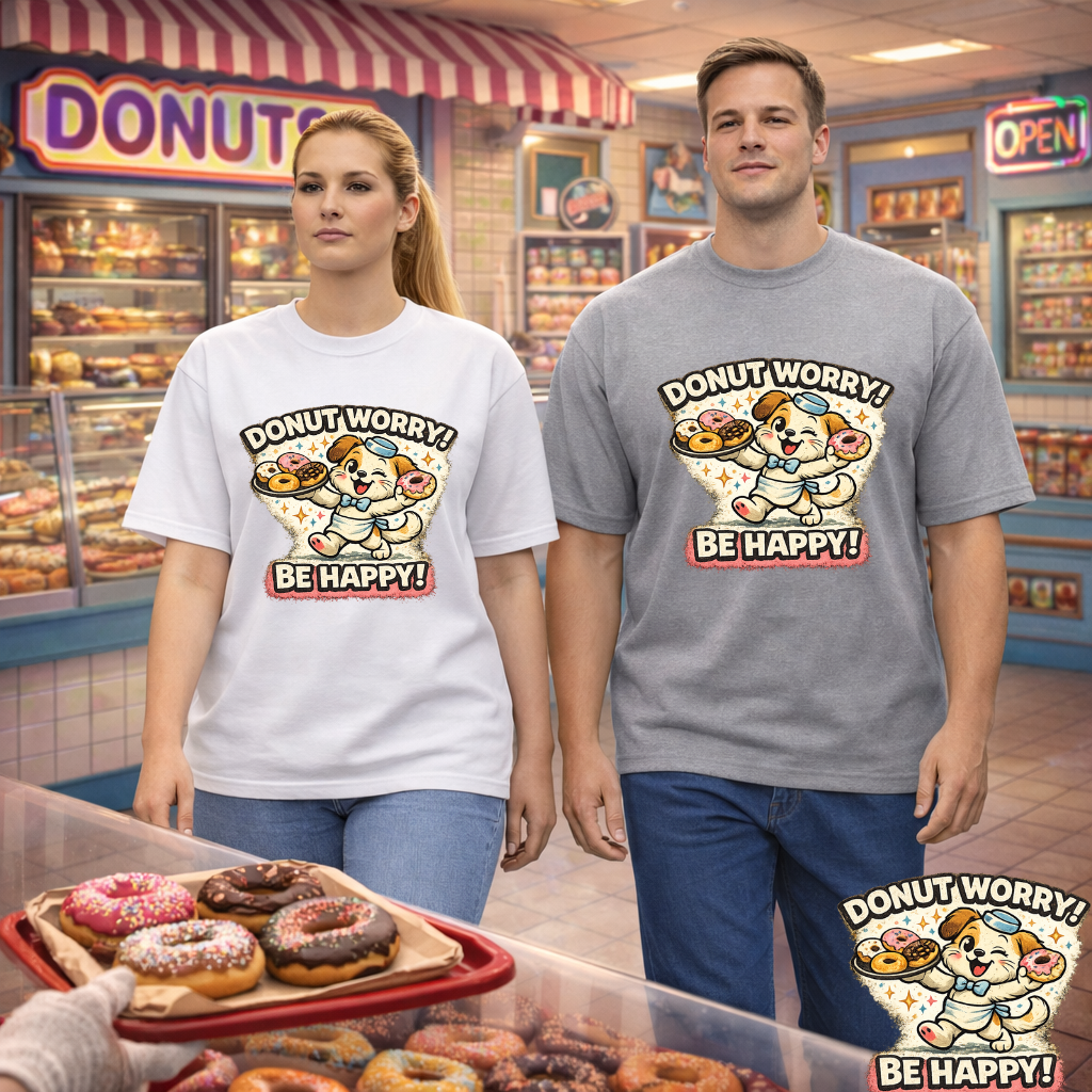 Donut Worry Bootleg Graphic T-Shirt | Eco - Limited