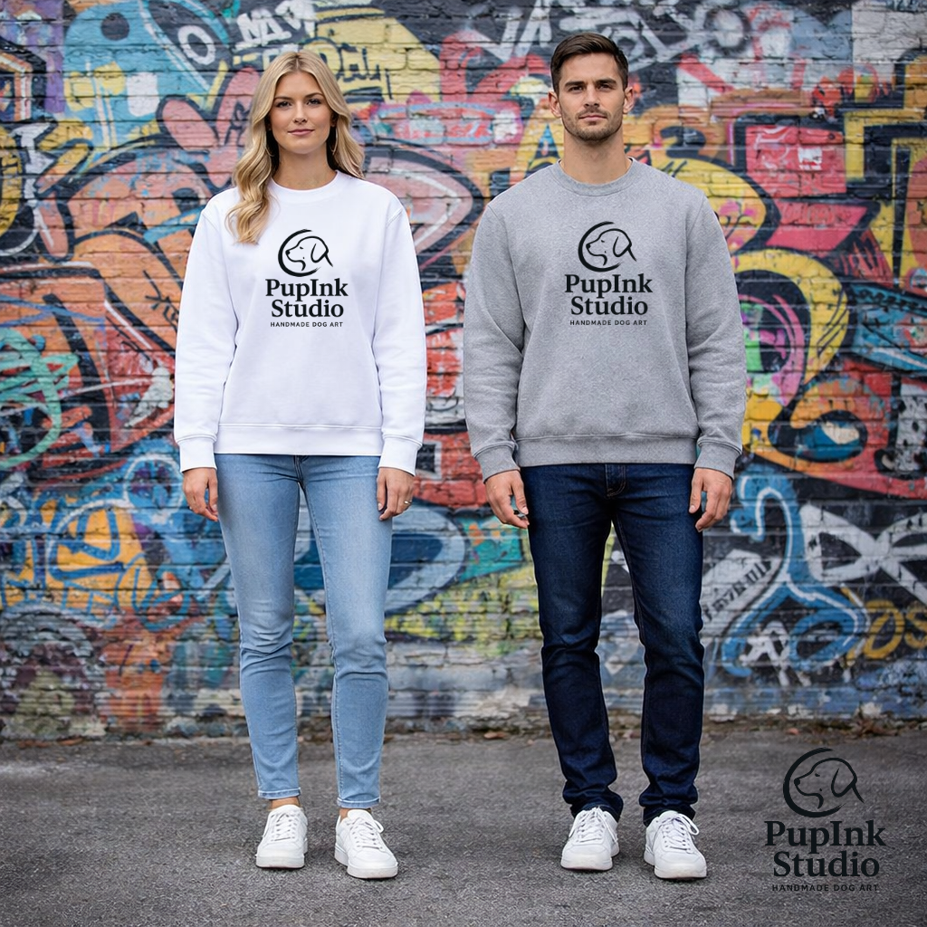 Handmade Dog Art Log Sweatshirt | Eco-Limited