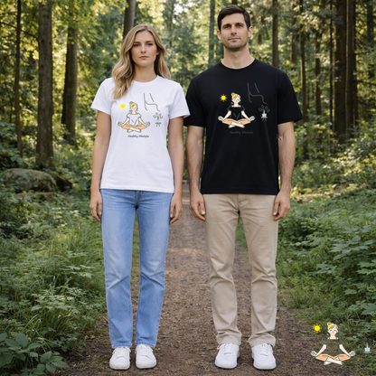 Healthy Lifestyle Illustration T-Shirt | Eco-Limited