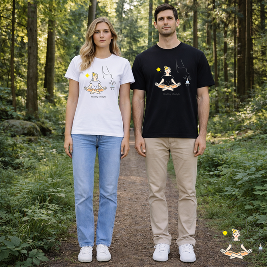 Healthy Lifestyle Illustration T-Shirt | Eco-Limited