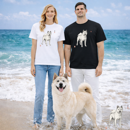 Korean Jindo Ink Illustration T-Shirt | Eco-Limited