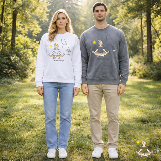 Healthy Lifestyle Illustration Sweatshirt | Eco-Limited