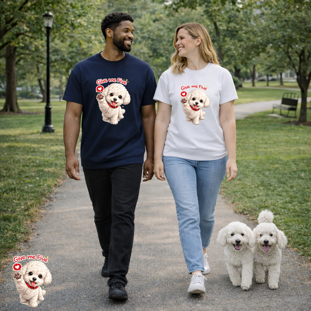 Give Me Five Cute Dog T-Shirt | Eco-Limited