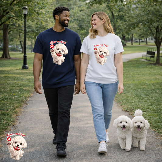 Give Me Five Cute Dog T-Shirt | Eco-Limited