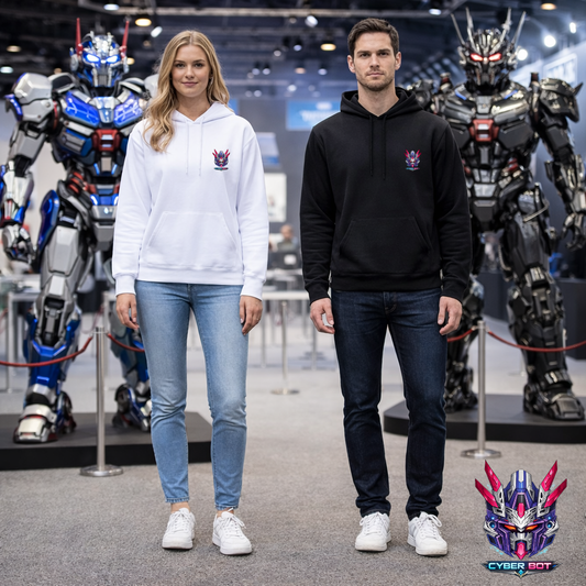 Cyber Robot Emblem Hoodie | Eco-Limited