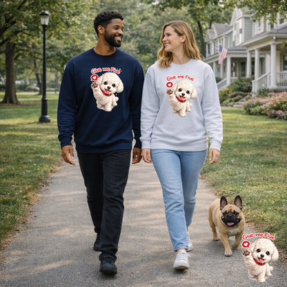 Give Me Five Cute Dog Sweatshirt | Eco-Limited