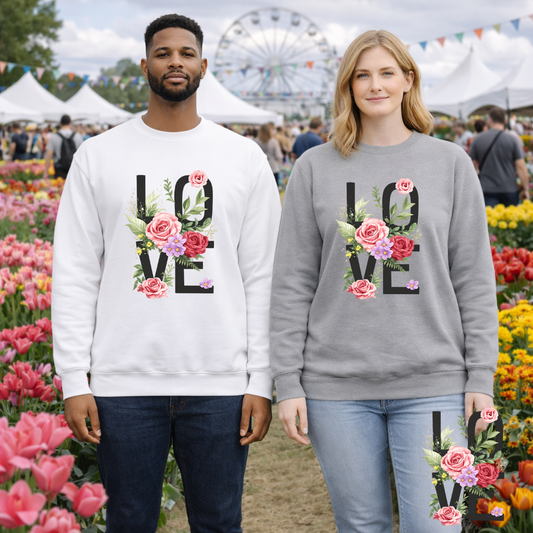 Floral LOVE Sweatshirt | Eco-Limited