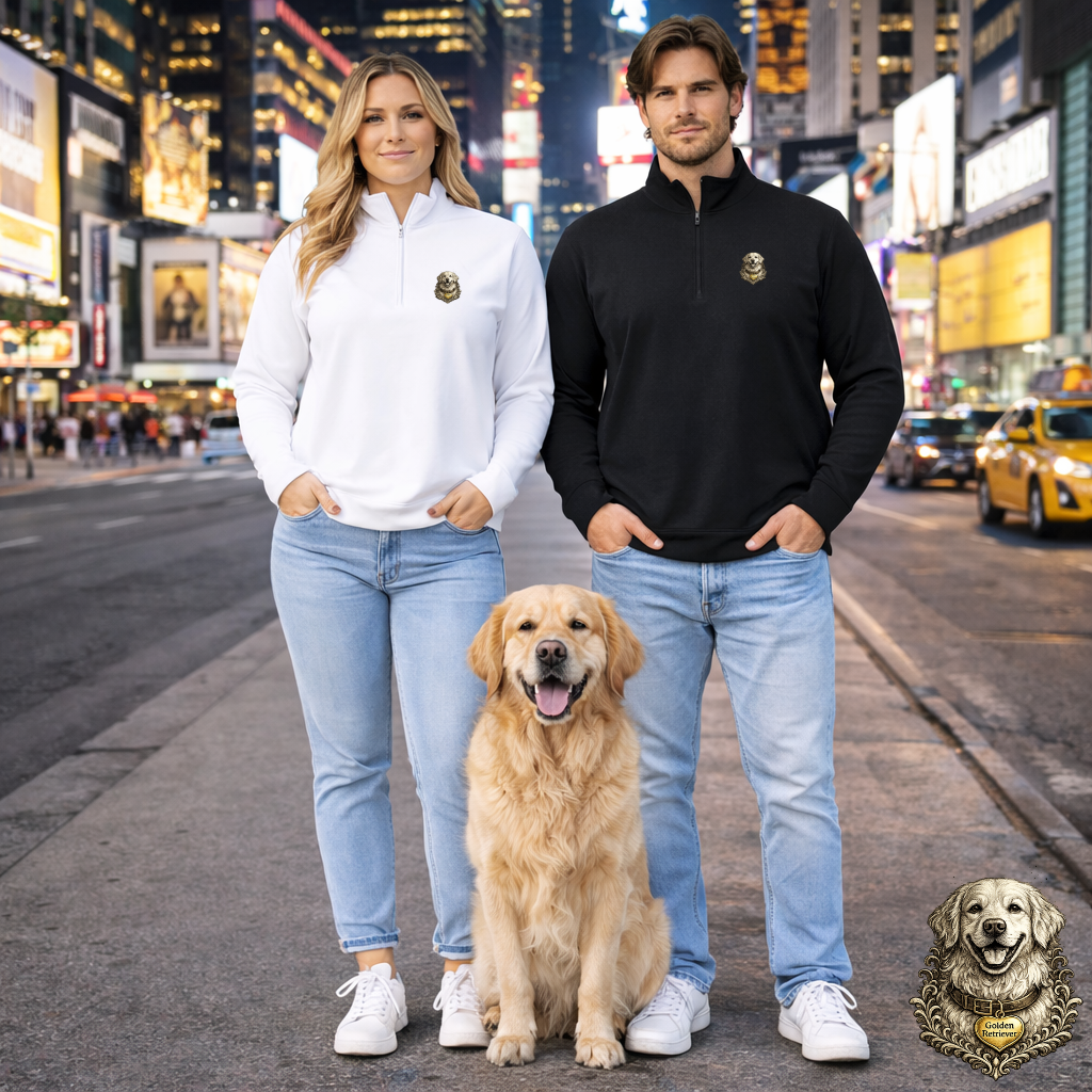 Golden Retriever Ink Illustration Zip-Up | Eco-Limited