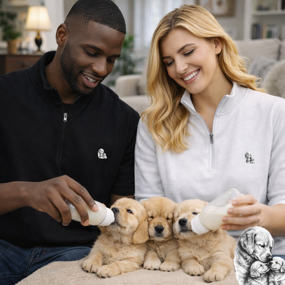 Tender Dog Family Pencil Art Zip-Up Jacket | Eco - Limited