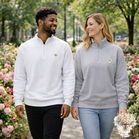 Bloom With Grace Zip-Up Pullover | Eco-Limited