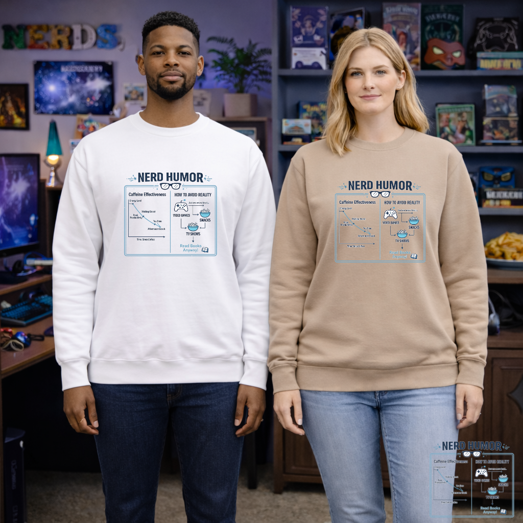 Nerd Humor Caffeine Chart Crewneck Sweatshirt | Eco-Limited