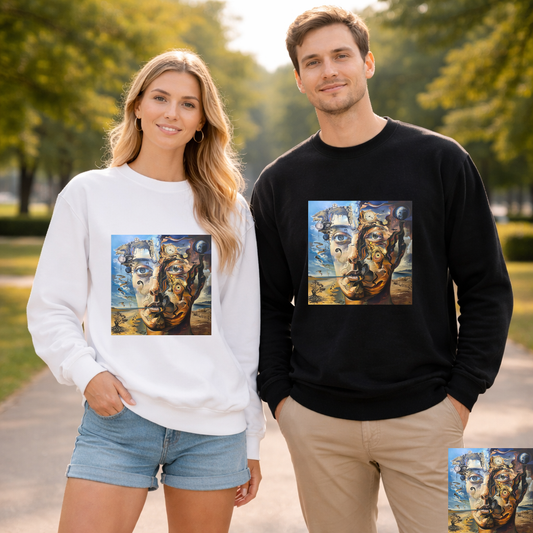 Surreal Split Mind Art Sweatshirt | Eco-Limited