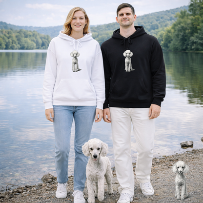 Elegant Poodle Illustration Hoodie | Eco-Limited