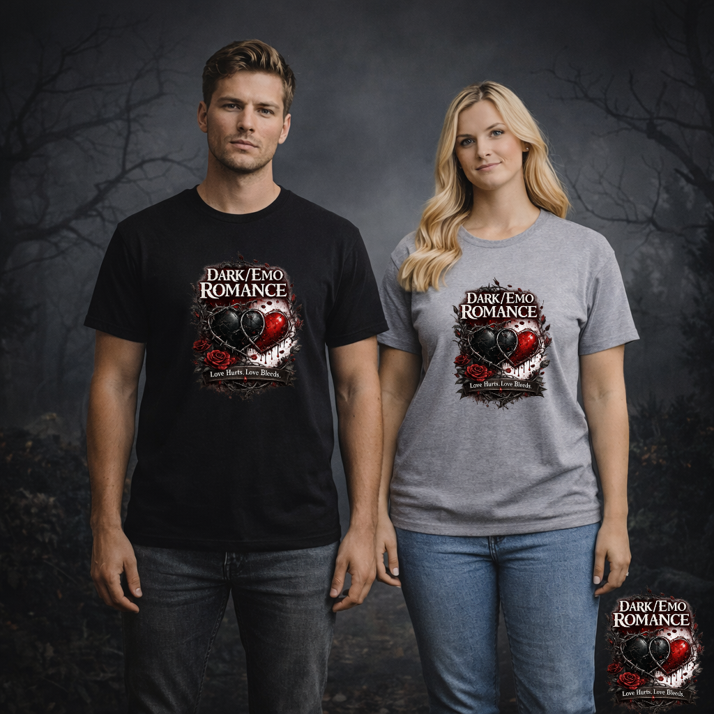 Dark Emo Romance Heart T-Shirt | Eco-Limited