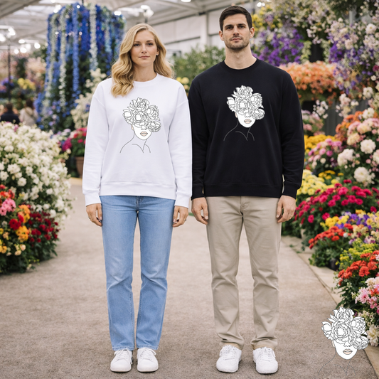 Floral Line Portrait Sweatshirt | Eco-Limited